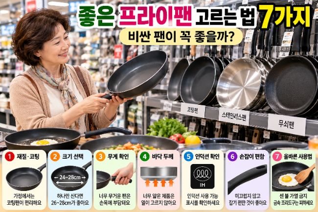좋은 프라이팬 고르는 법 7가지 비싼 팬이 꼭 좋을까?