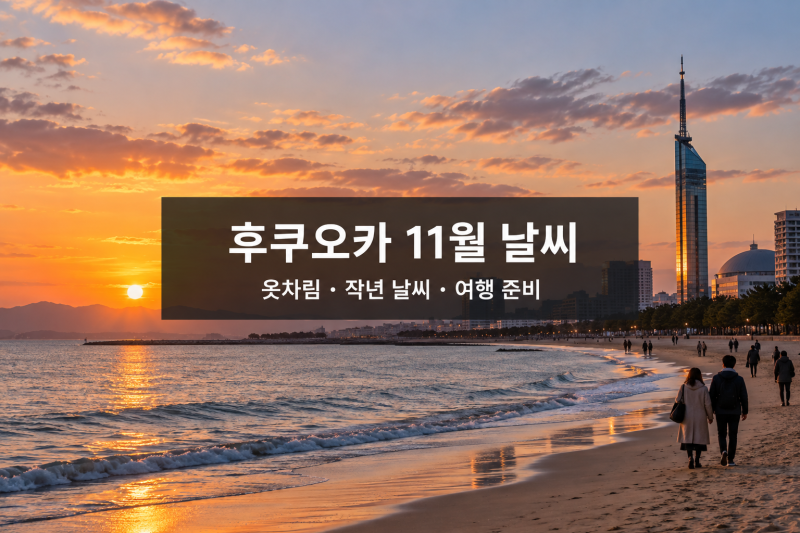 후쿠오카 2026년 11월 날씨, 바닷바람 옷차림과 작년 비