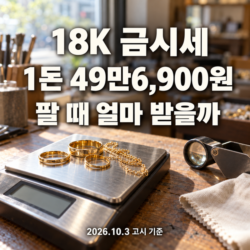 18K 금시세 1돈 49만6900원, 반지·목걸이 팔 때 얼마나 받을까