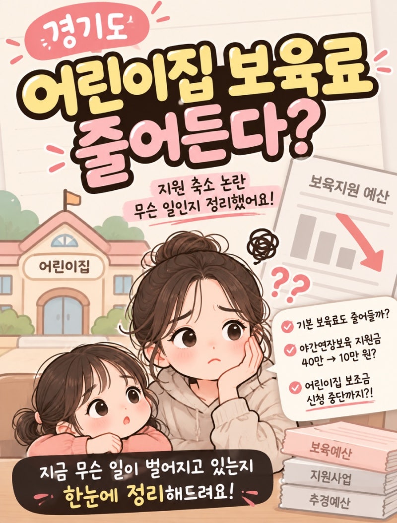 경기도 어린이집 보육료 줄어든다? 지원 축소 논란 정리
