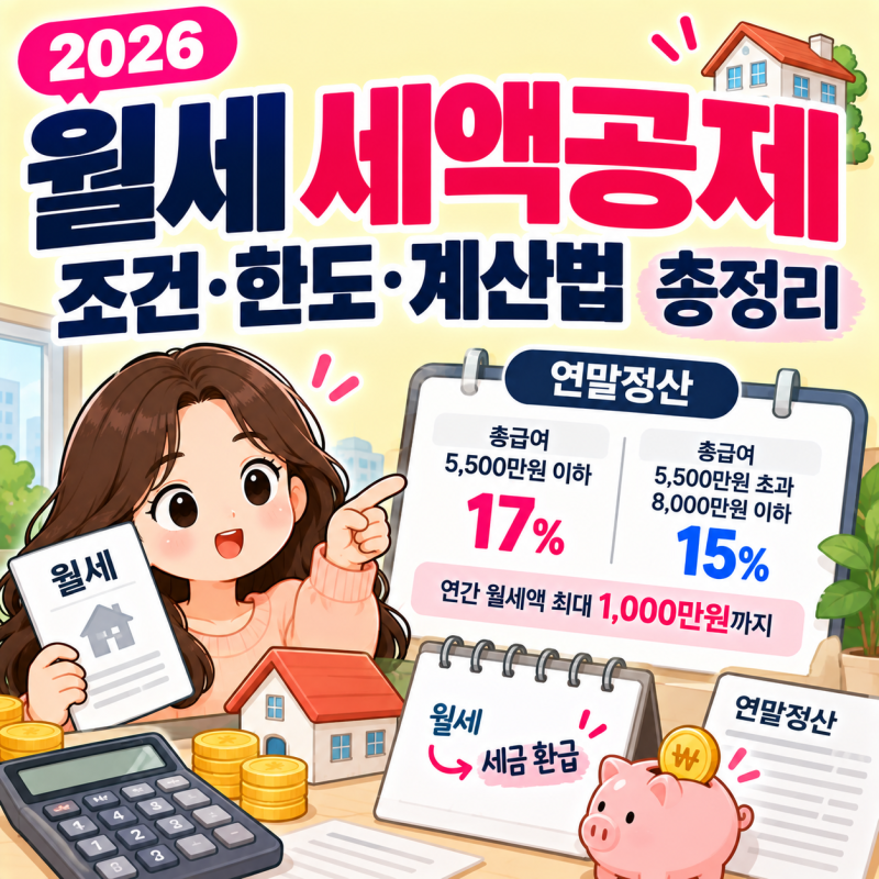 2026 월세 세액공제 조건｜연말정산 공제율·한도·계산법 제대로 이해하기