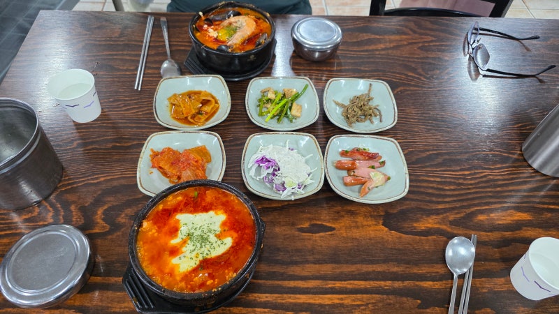 강릉 경포호 맛집 최일순 순두부 강문해변 근처 점심 주차 편한 곳 치즈쫄면, 짬뽕순두부 후....