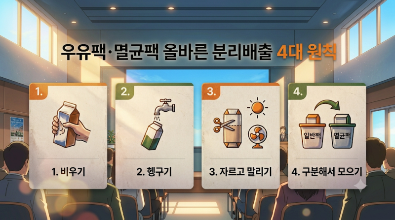 과태료 최대 30만 원? 내년부터 의무화되는 우유팩·멸균팩 분리배출 4대 원칙