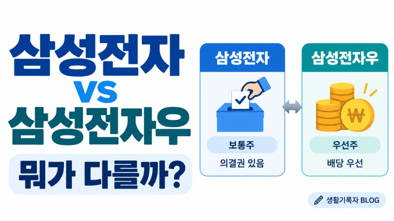 삼성전자와 삼성전자우 차이｜배당·의결권·주가는 뭐가 다를까?