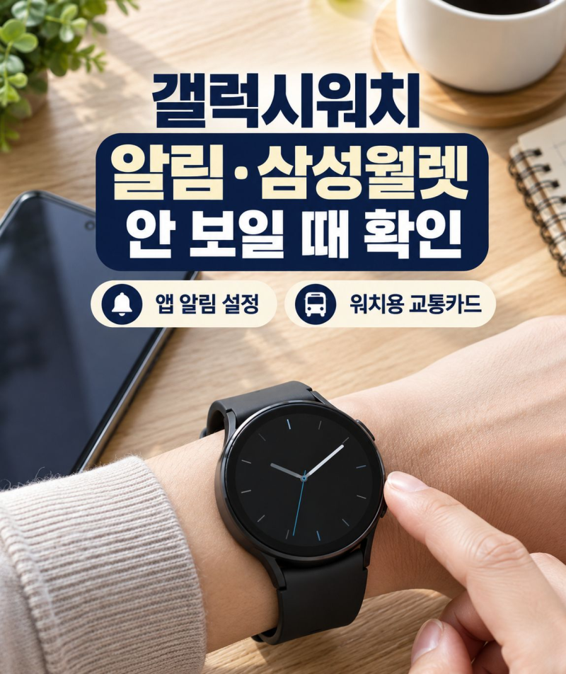갤럭시워치 알림 안 오고 삼성월렛 안 보일 때 확인 방법