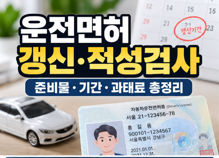 운전면허 갱신·적성검사 준비물부터 기간·과태료까지 총정리