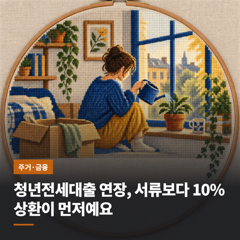 청년전세대출 연장, 서류보다 10% 상환이 먼저예요