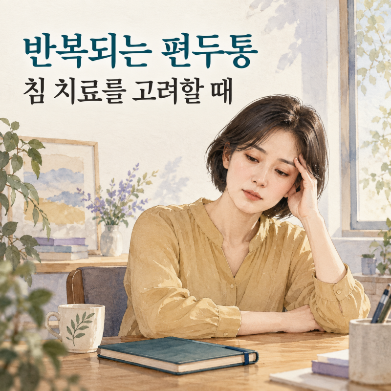 편두통이 자주 재발한다면, 침 치료는 언제 도움이 될까요?