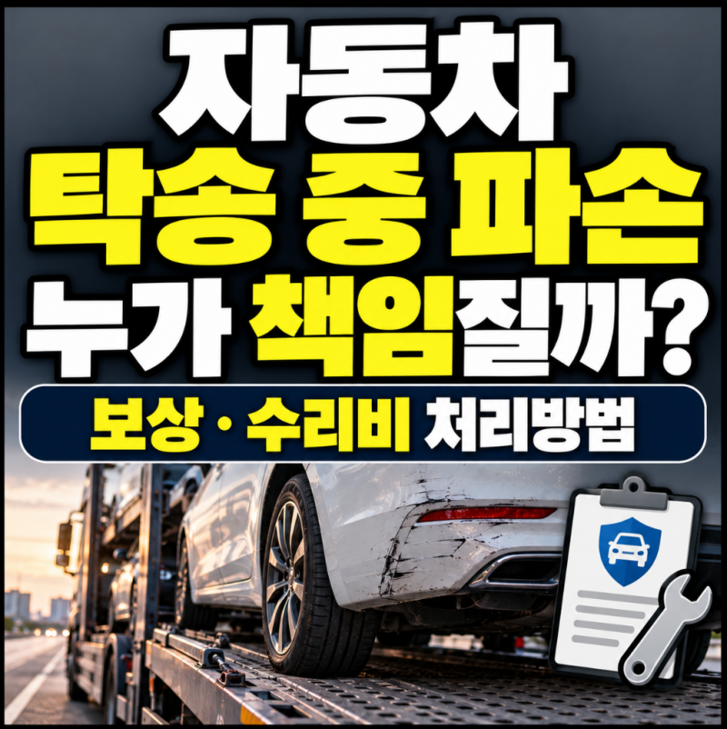 자동차 탁송 중 파손되면 누가 책임질까? 보상·수리비 처리방법