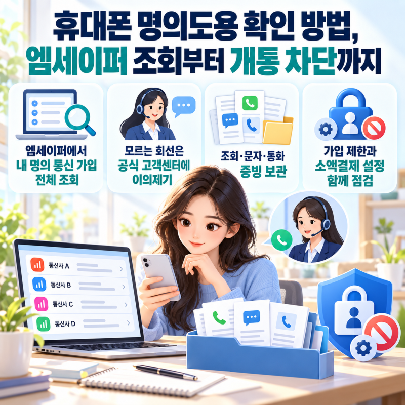 휴대폰 명의도용 확인 방법, 엠세이퍼 조회부터 개통 차단까지