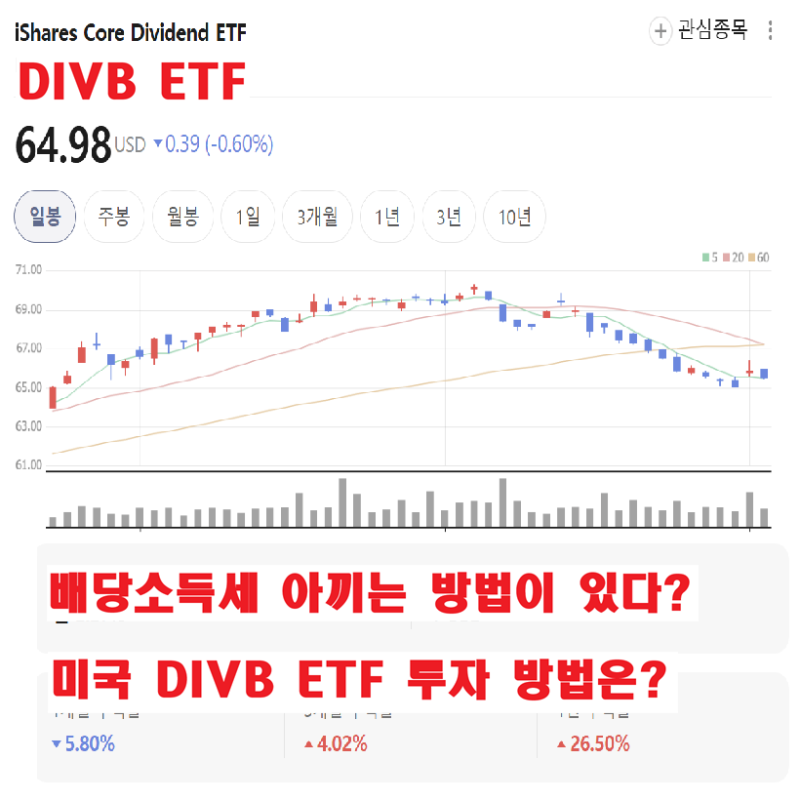 "배당소득세 15% 아끼는 방법이 있다" 미국 DIVB ETF 투자 방법은?