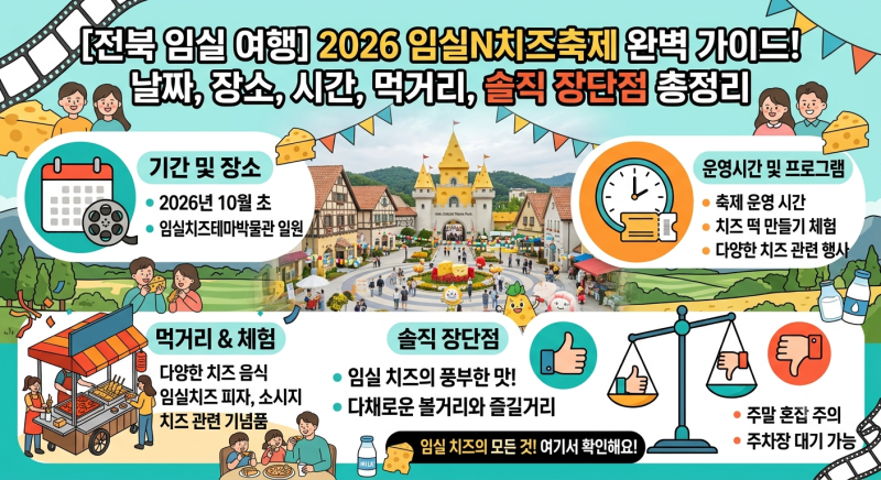[전북 임실 여행] 2026 임실N치즈축제 완벽 가이드! 날짜, 장소, 시간, 먹거리, 솔직 장단점 총....