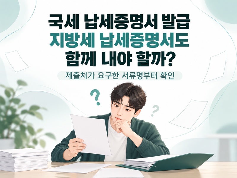 국세 납세증명서 발급｜지방세 납세증명서도 함께 내야 할까?