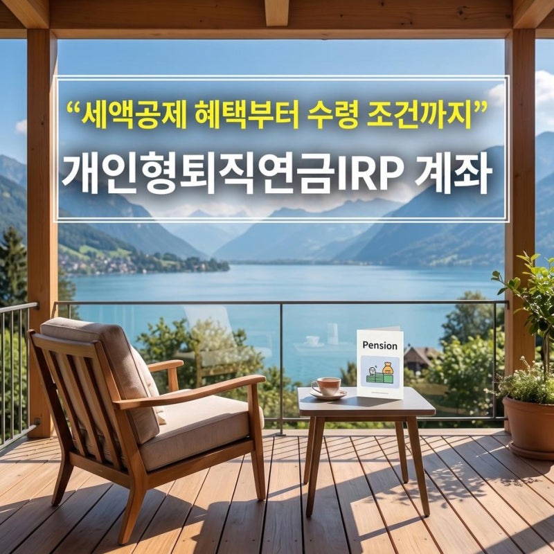 개인형퇴직연금IRP 계좌 세액공제 혜택과 수령 조건 확인하기