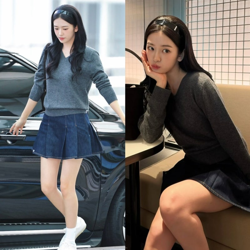 머리부터 발끝까지 라코스테로 무장한 아이브 안유진 공항룩