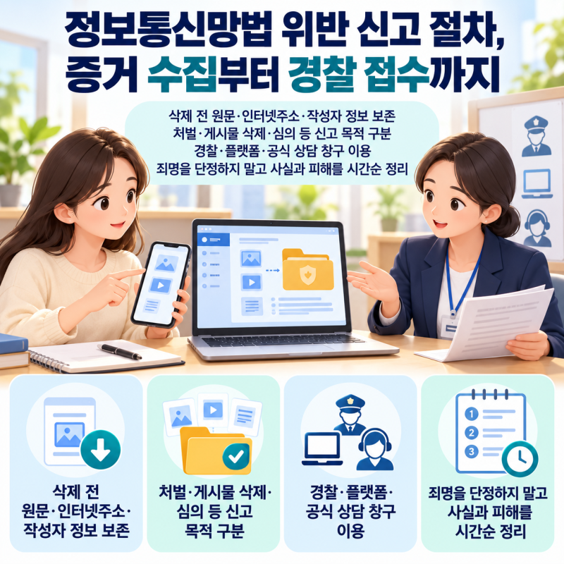 정보통신망법 위반 신고 절차, 증거 수집부터 경찰 접수까지