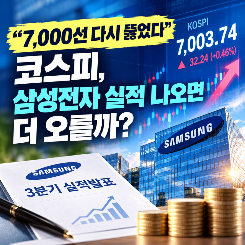 “7,000선 다시 뚫었다” 코스피, 삼성전자 실적 나오면 더 오를까?