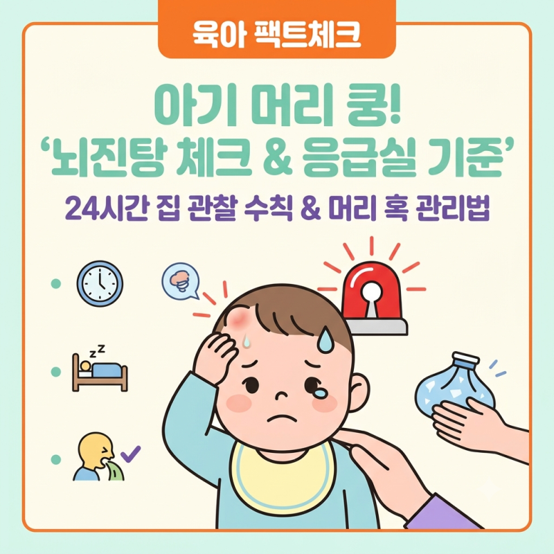 아기 머리 쿵! 소아 두부 외상(뇌진탕) 지켜보기 수칙 & 응급실 즉시 가야 하는 기준