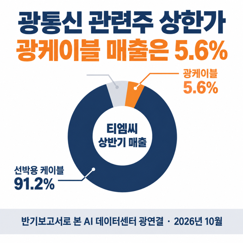 광통신 관련주 정리 - AI 데이터센터 광연결 13종목, 실제 매출 비중으로 다시 보면