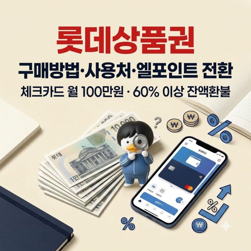 롯데상품권 구매 방법부터 제휴 사용처, 현금 환불 ,엘포인트 교환까지 완벽 정리