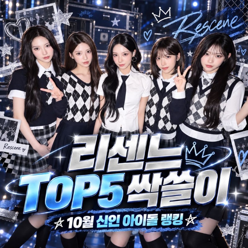 "신인 아이돌 10월 개인 랭킹" 리센느 멤버 1~5위 압도적 싹쓸이