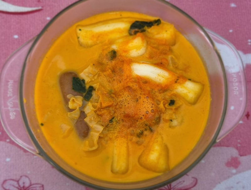 편의점 GS25 배떡마라로제분모자볶이 후기_진짜 맛있음