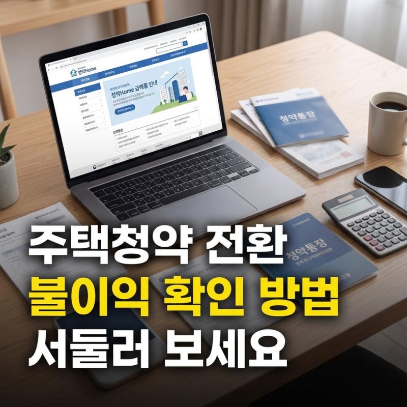 국민은행 주택청약종합저축 전환 방법 농협 국민 우리 하나 불이익 확인