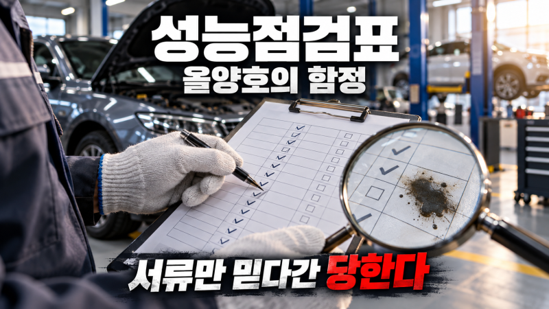 "올양호라더니 센터 가자마자 수리비 100만 원?" 중고차 성능점검표 속 숨겨진 숫자 읽는 법