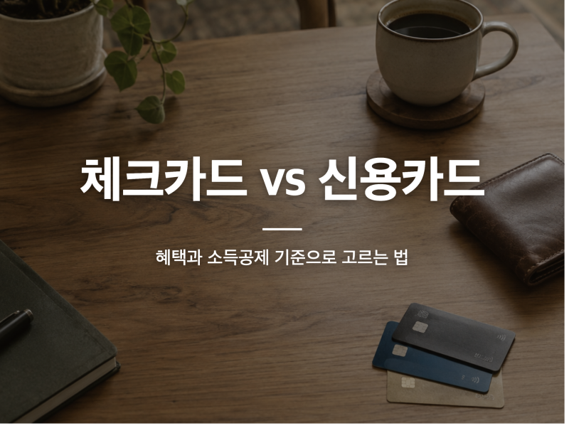 체크카드 vs 신용카드 | 혜택과 소득공제 기준으로 고르는 법