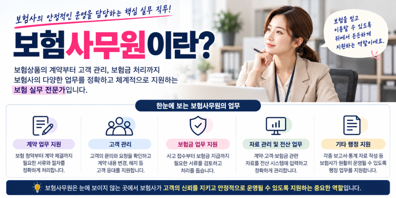 보험사무원이란? 보험 사무를 가르치는 제가 한 문장으로 정리했습니다