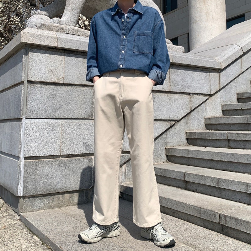 남자 청남방 코디 GU 데님셔츠 꾸준하게 활용 가능한 데일리룩 기본 추천템!