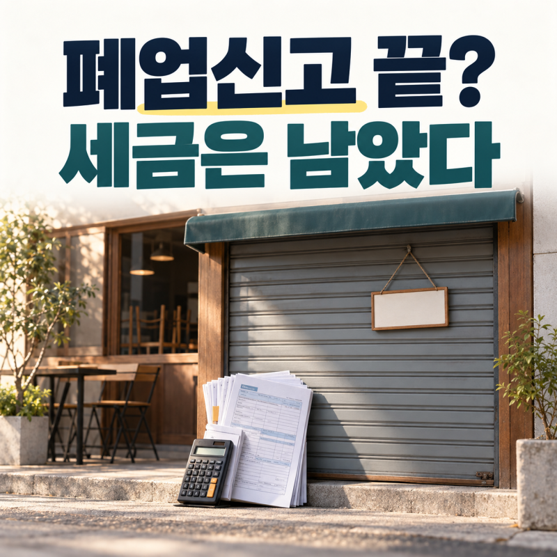 개인사업자가 폐업하면 세금 신고도 끝날까? 부가세·종합소득세 신고기한