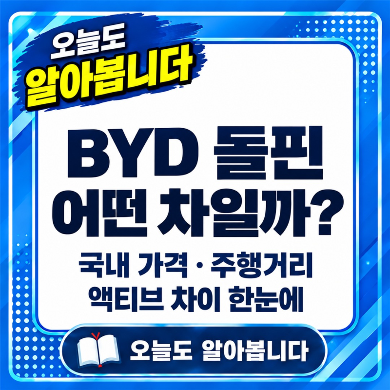 BYD 돌핀 어떤 차일까? 국내 가격·주행거리·액티브 차이까지 한눈에