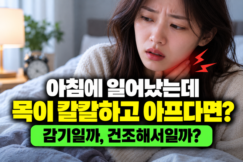 아침에 일어났는데 목이 칼칼하고 아프다면? 감기 시작일까, 건조해서일까! 아침 목 통증 4대....
