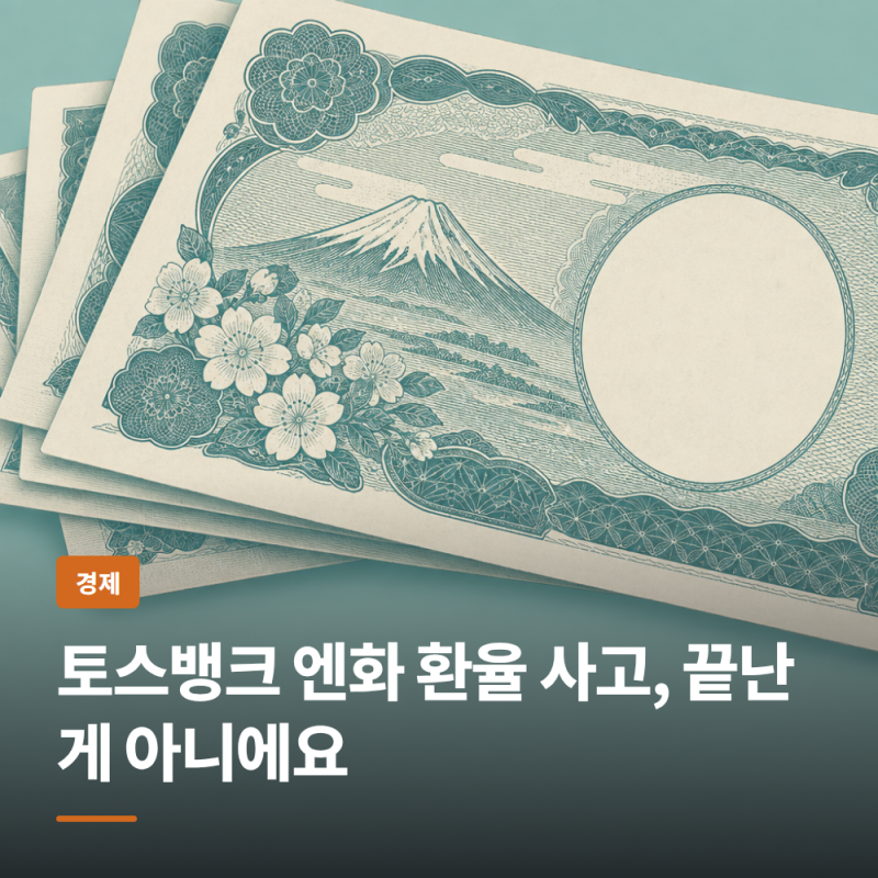 토스뱅크 엔화 환율 사고, 끝난 게 아니에요