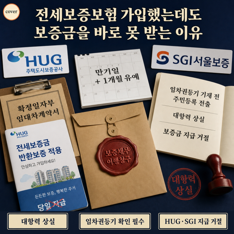 전세보증보험 가입했는데도 돈을 바로 못 받은 이유, 세입자가 놓친 치명적 실수