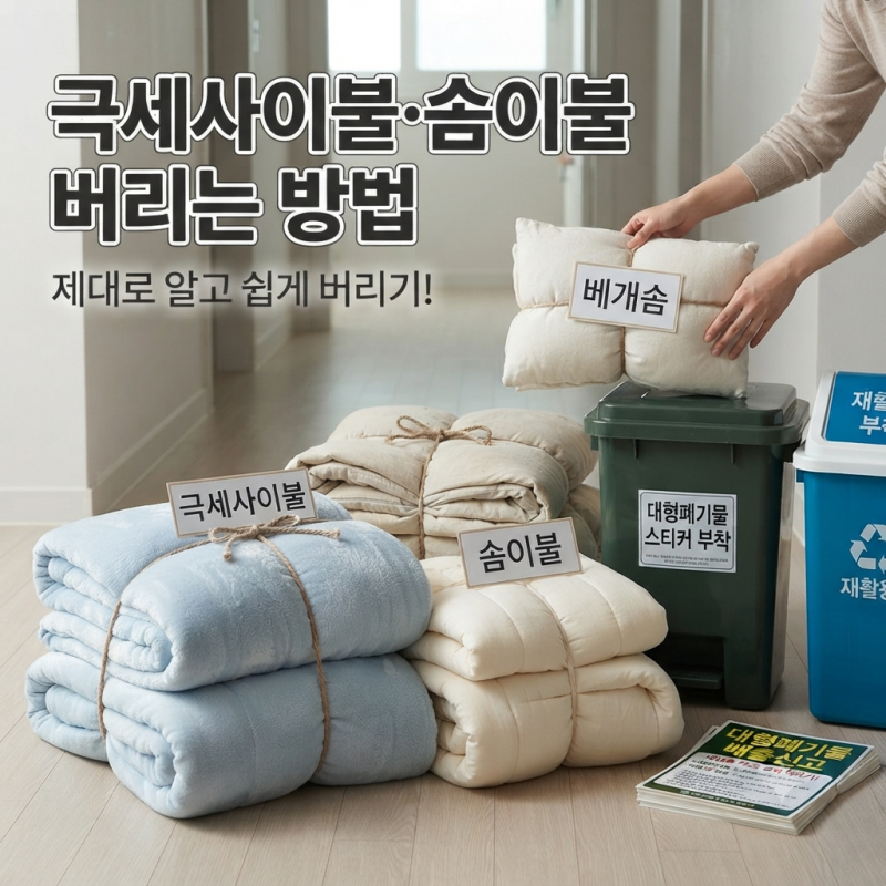 극세사 이불, 베개, 솜이불 어떻게 버릴까?｜종량제봉투와 대형폐기물 처리 방법