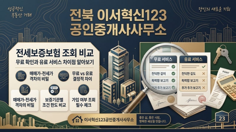 전세보증보험 조회 비교 무료 확인과 유료 서비스 차이점 알아보기