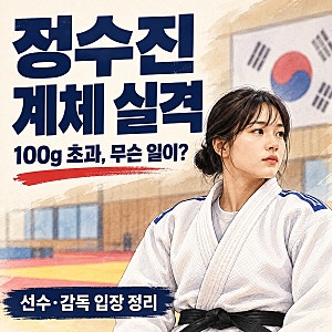 유도 정수진 계체 실격, 100g 초과 경위와 선수·감독 입장 정리