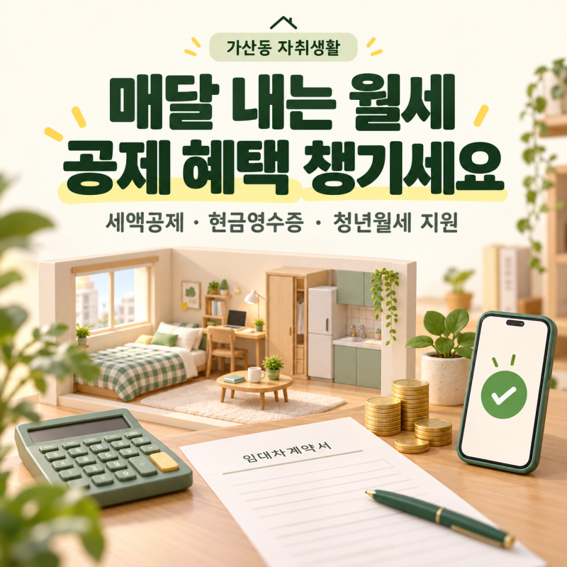 가산동 자취생 월세 환급｜세액공제·소득공제 차이와 청년월세 지원 정리