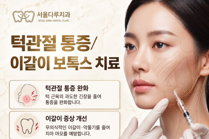 이갈이·턱관절 통증, 보톡스로 어떻게 치료할까요? 교근·측두근 치료 원리부터 주기, 서울....