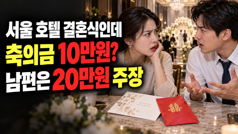 서울 호텔 결혼식 축의금 10만원 냈다가 남편과 싸웠습니다