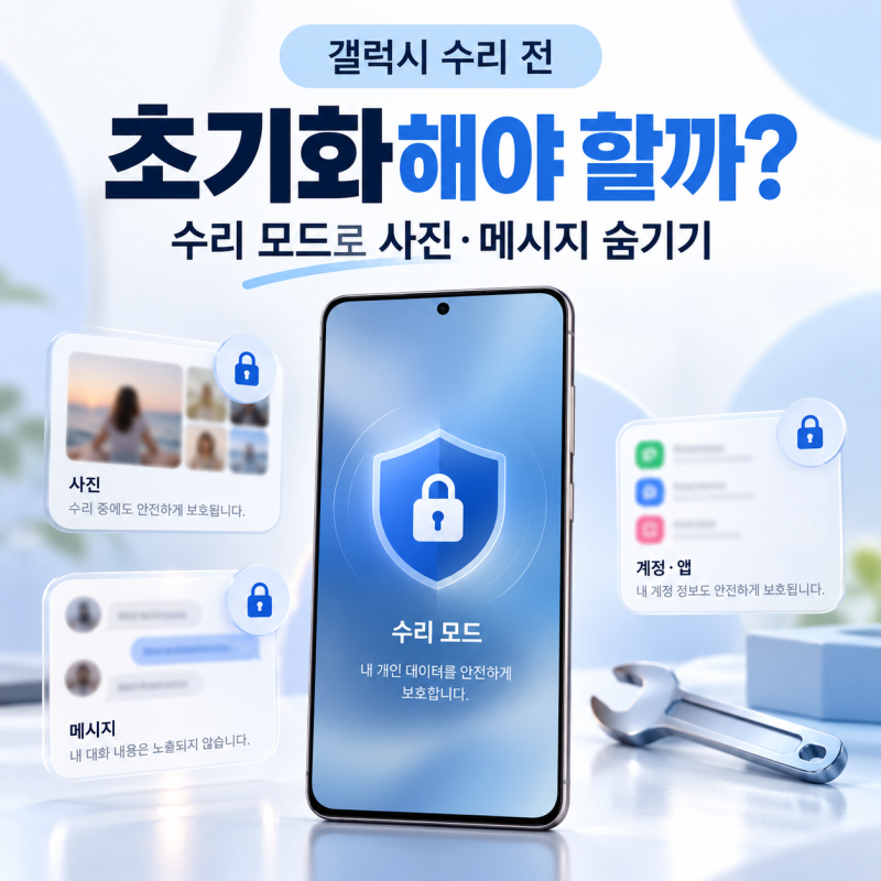 갤럭시 수리 맡기기 전에 초기화해야 할까｜수리 모드로 사진·메시지 숨기는 방법
