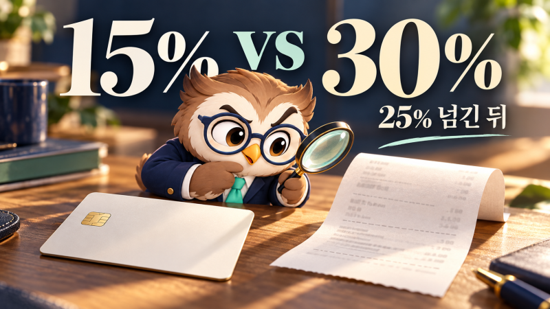 연말정산 카드공제 25% 넘기면 현금영수증 30%라는데