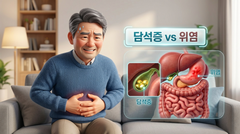속 쓰림인 줄 알았는데 명치가 쥐어짜듯 아프다면? '담석증 vs 위염' 전조증상 구분법