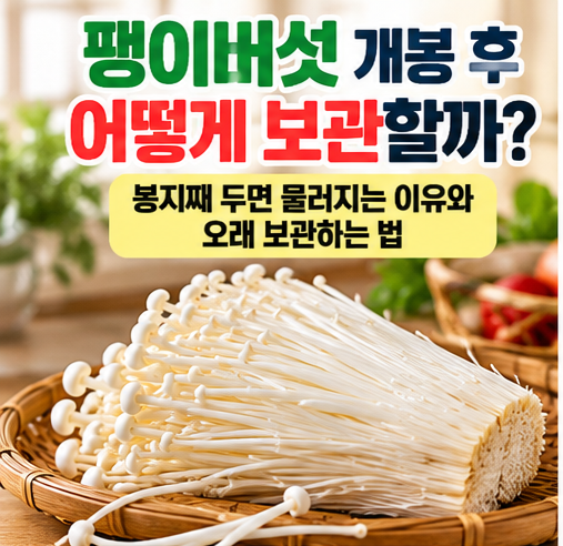 팽이버섯 개봉 후 어떻게 보관할까?｜냉장보관했는데 물러지는 이유와 오래 보관하는 법