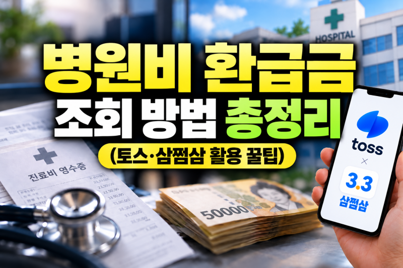 병원비 환급금 조회 방법 기간 전화번호(+어플 토스 삼쩜삼)