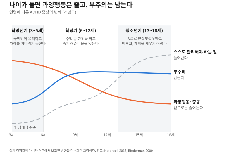[ADHD 6편] 아동.청소년: 크면 낫는다? 정말일까