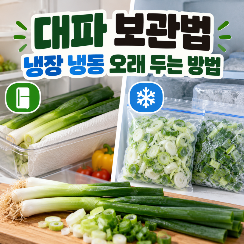 대파 보관법 냉장 냉동 오래 두는 방법
