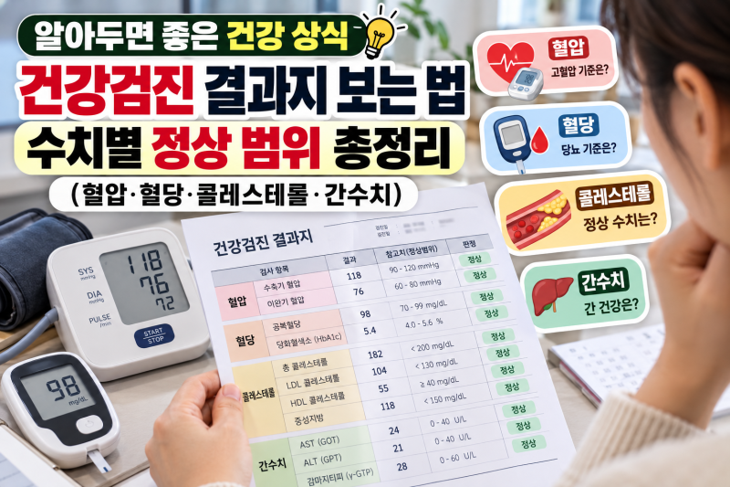 건강검진 결과지 보는 법, 수치별 정상 범위 총정리 (혈압·혈당·콜레스테롤·간수치)
